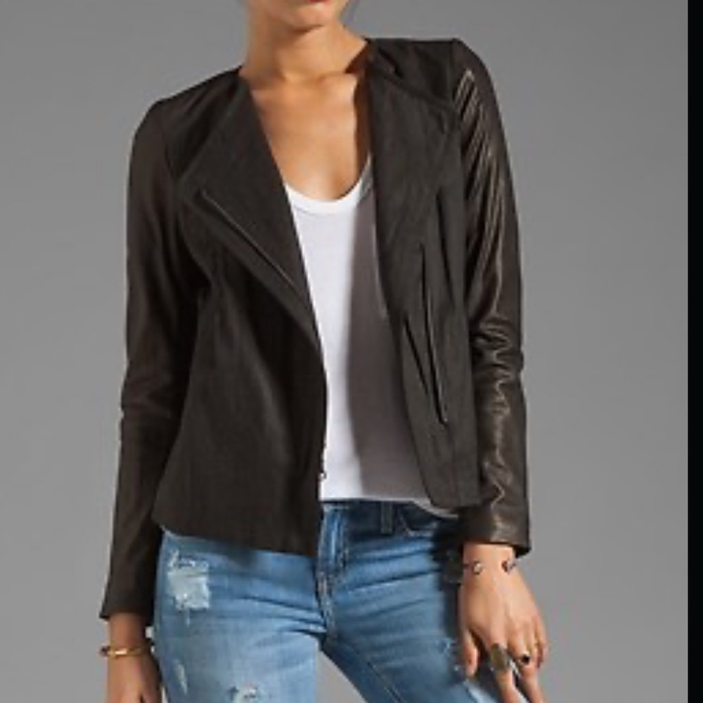 Vince Linen & Leather Jacket - Picture 6 of 13
